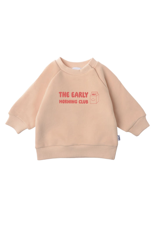 Sweatshirt Beige "early morning club"