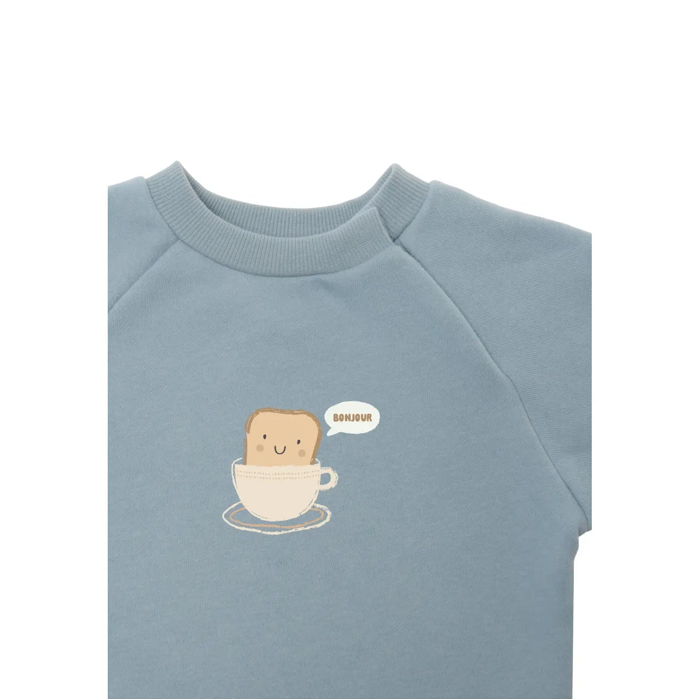 Sweatshirt Hellblau "Bonjour Toast"