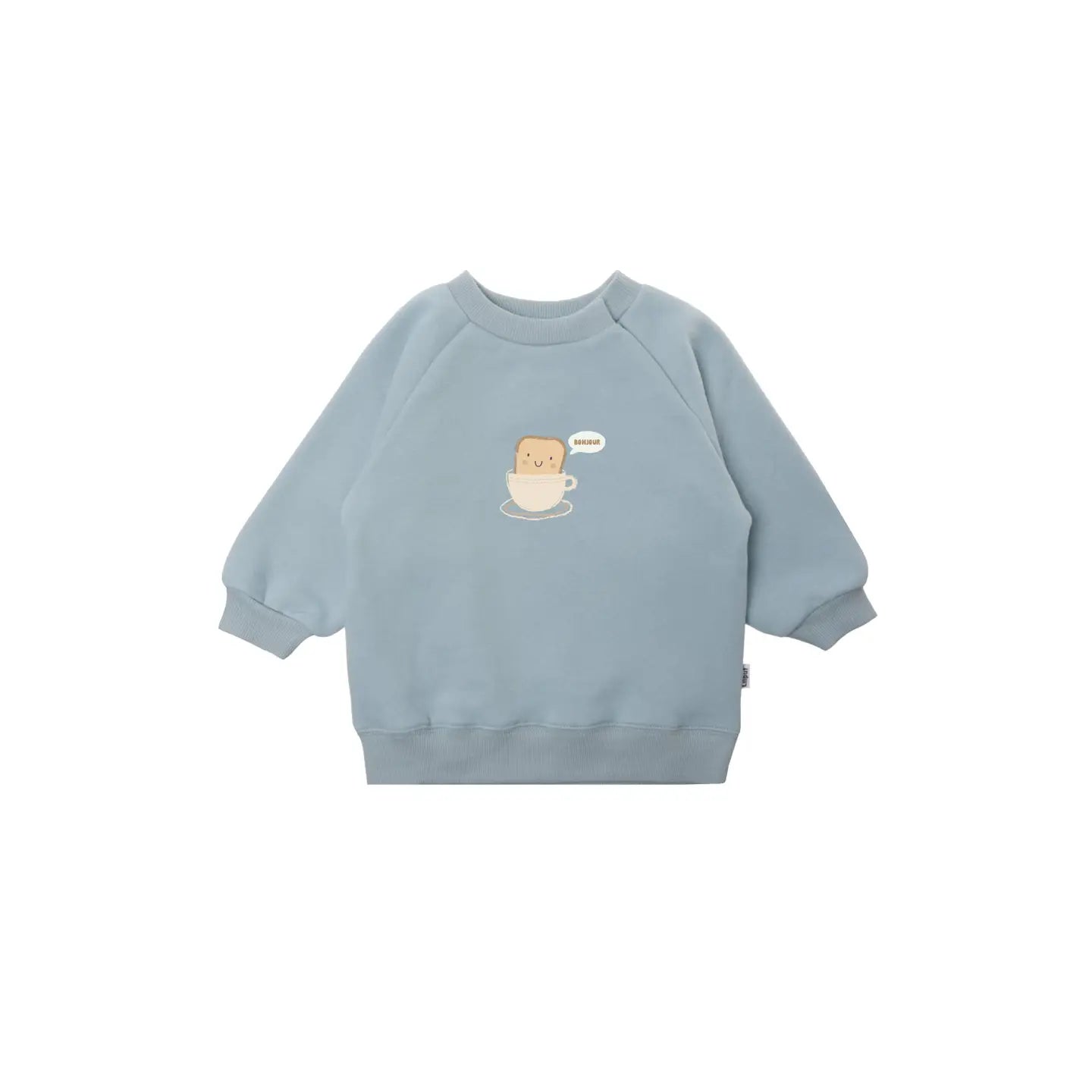 Sweatshirt Hellblau "Bonjour Toast"