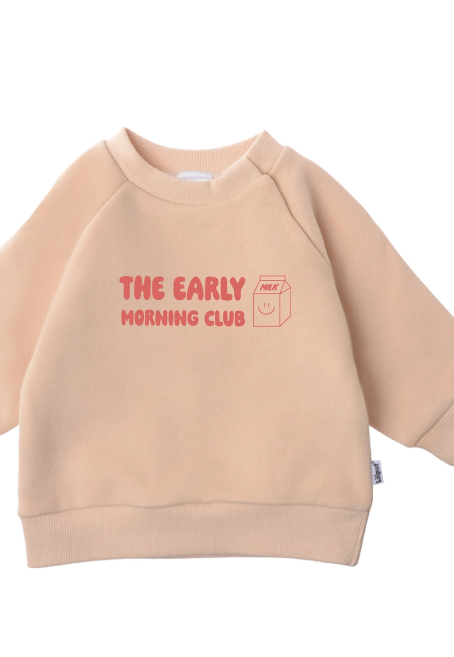 Sweatshirt Beige "early morning club"