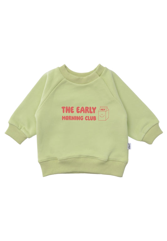 Sweatshirt Hellgrün "early morning club"