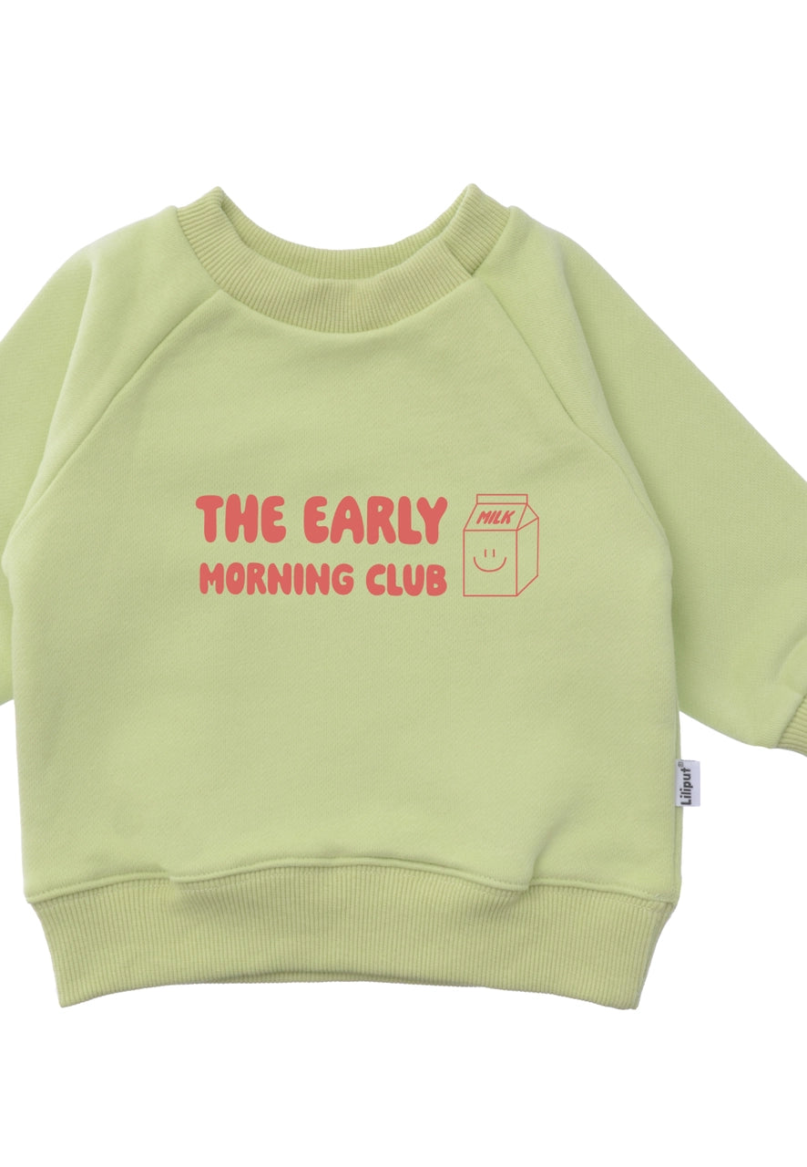 Sweatshirt Hellgrün "early morning club"