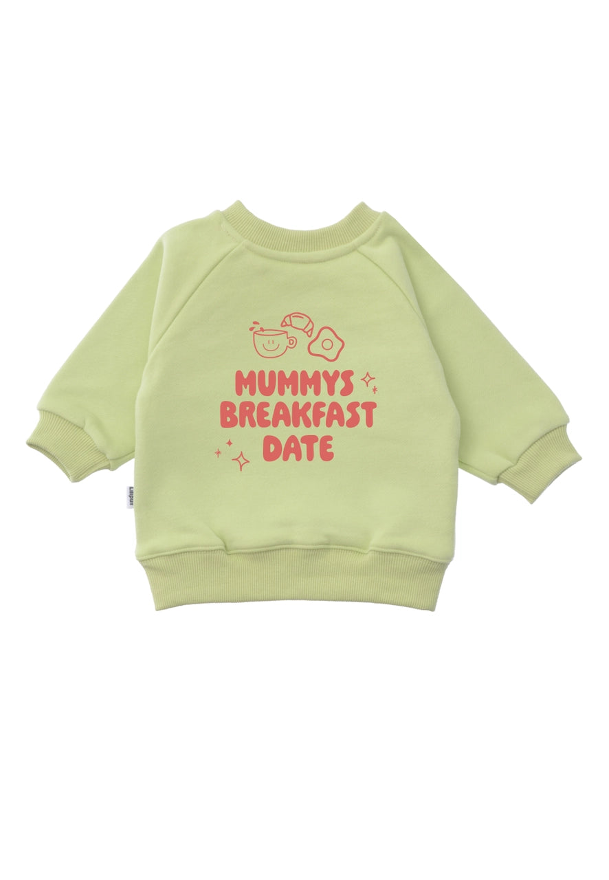 Sweatshirt Hellgrün "Mummys breakfast date"