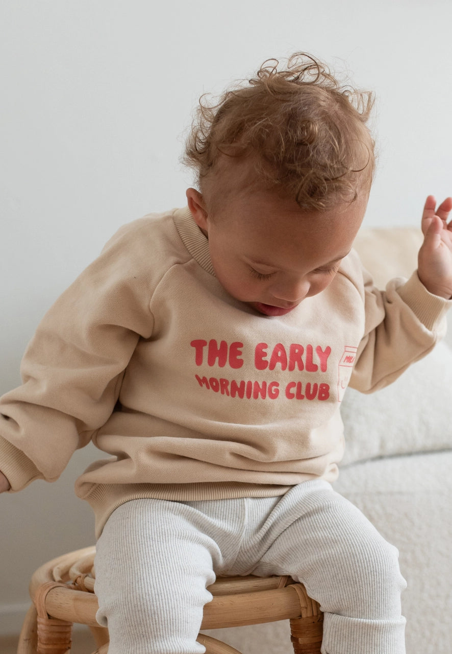 Sweatshirt Beige "early morning club"