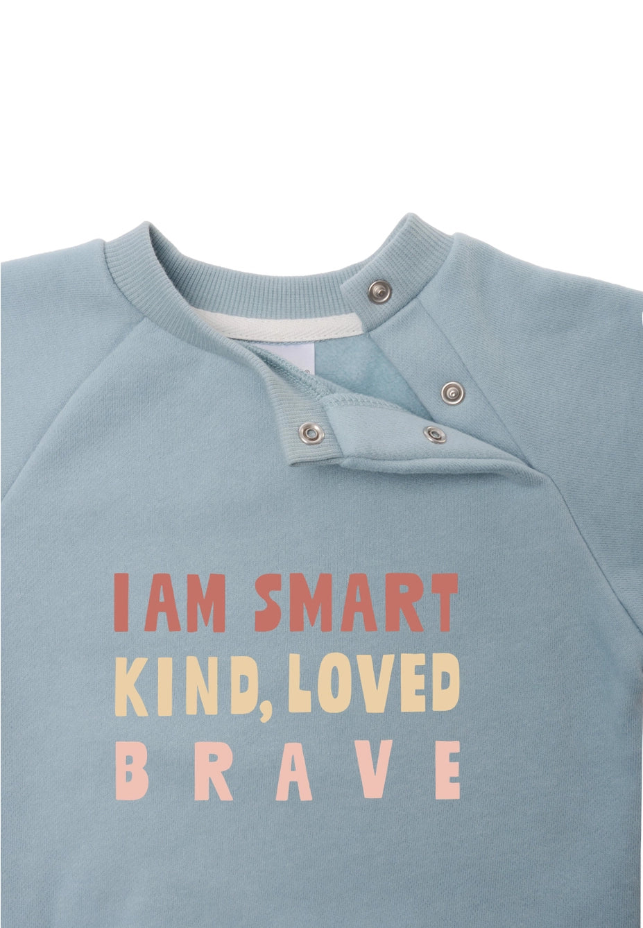 Sweatshirt Hellblau "smart, kind, loved"